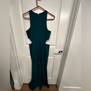 Express Green Cut Out Sleeveless Jumpsuit - size M